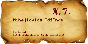 Mihajlovics Tünde névjegykártya